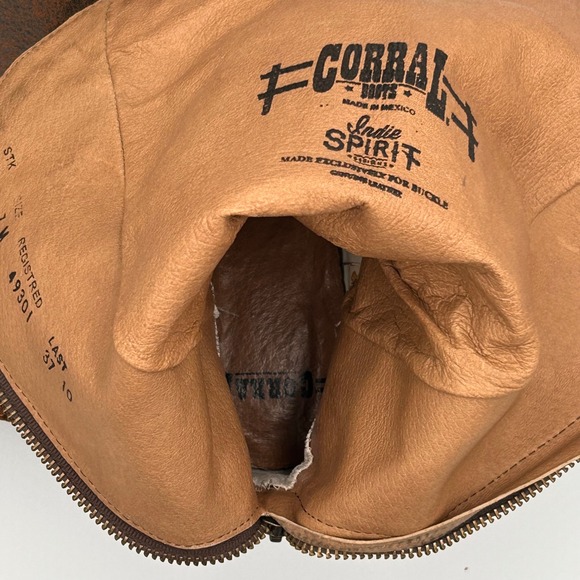 Corral Boots Women 7M Indie Spirit Brown Leather Slouch Western Cowgirl Cowboy - Picture 10 of 11